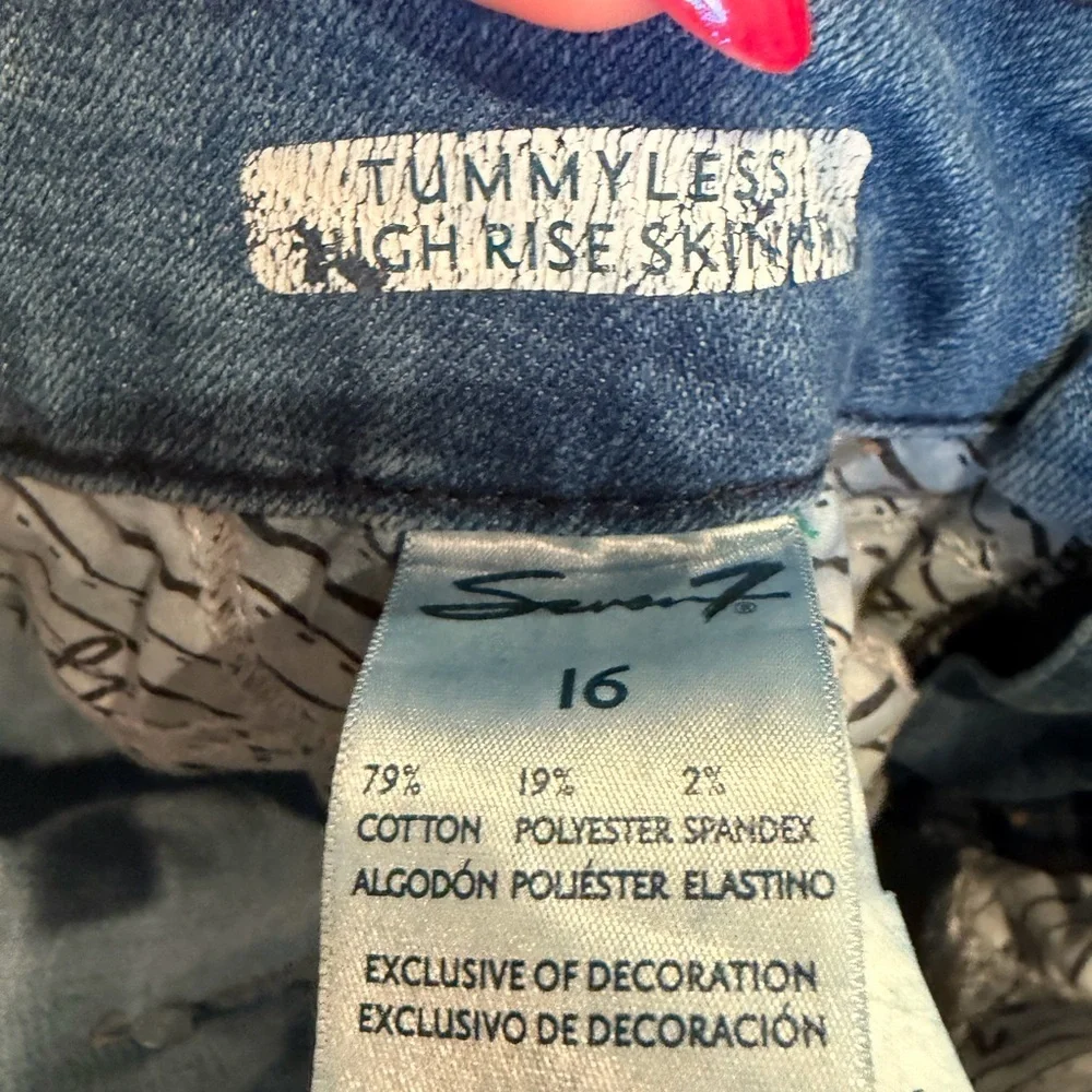 Seven7 Tummyless High Rise Skinny Blue Women's Jeans Size 16